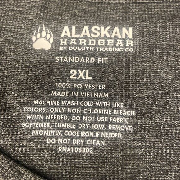 Alaskan Hardgear by Duluth Trading Company T Shirt Size 2XL Grey Long Sleeve - Picture 4 of 5